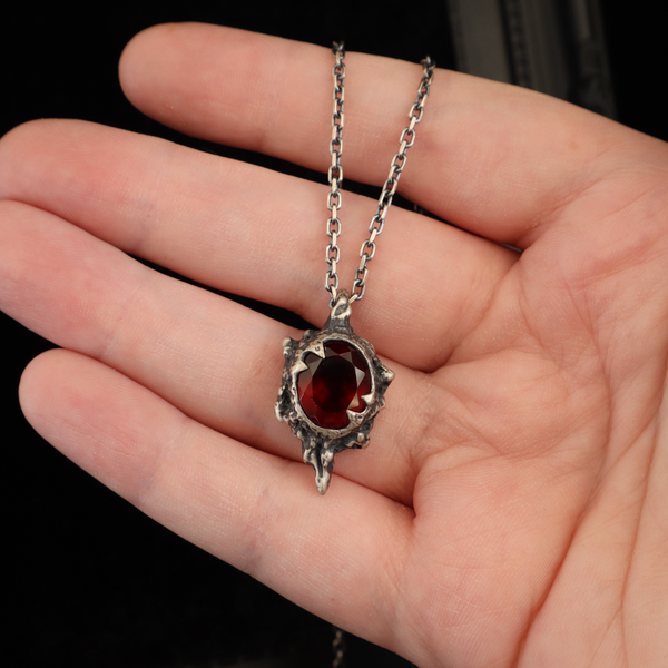 Azathoth Pendant - Hessonite Garnet - 18 Inches - Ready to ship