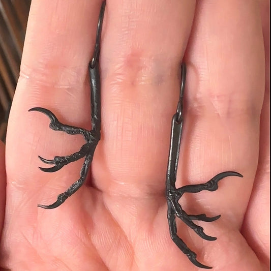 Sparrow Claw Earrings - Oxidised - Ready to ship