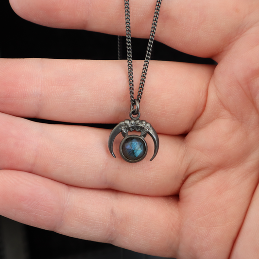 Luna Obscura Pendant - Labradorite - 18 inches - Ready to ship