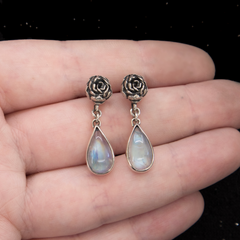 Anjelica Earrings - Rainbow Moonstone - Ready to Ship