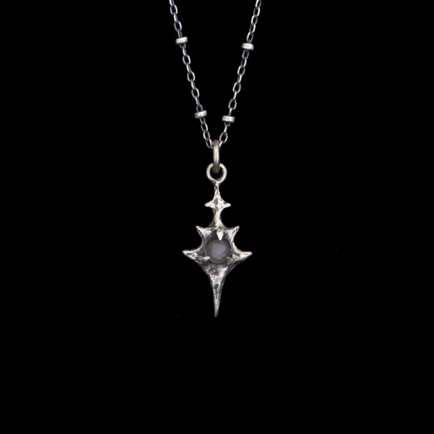 Eldritch Pendant - Grey Moonstone - 20 inches- Ready to Ship