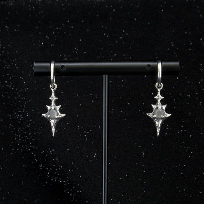 Eldritch Hoop Earrings - Ready To Ship - Grey Moonstone