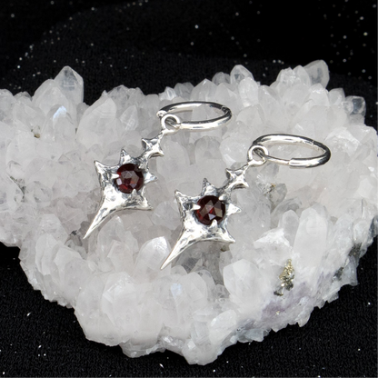 Eldritch Hoop Earrings - Ready To Ship - Garnet