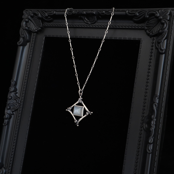 Pharaoh's Tomb Pendant - White Moonstone - 18 Inches - Ready to Send