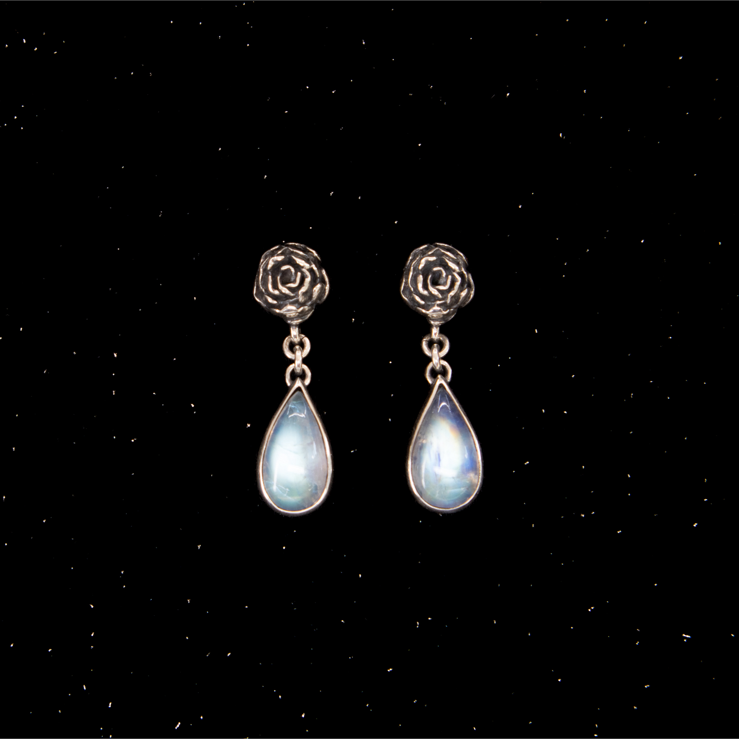 Anjelica Earrings - Rainbow Moonstone - Ready to Ship