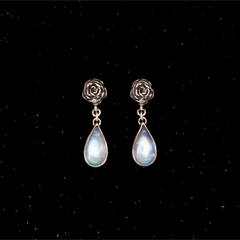 Anjelica Earrings - Rainbow Moonstone - Ready to Ship