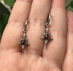 Eldritch Hoop Earrings - Garnet - Ready to Ship