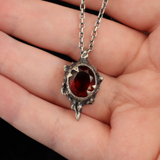 Azathoth Pendant - Hessonite Garnet - 18 Inches - Ready to ship