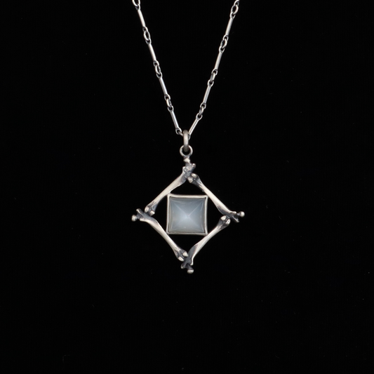 Pharaoh's Tomb Pendant - White Moonstone - 18 Inches - Ready to Send