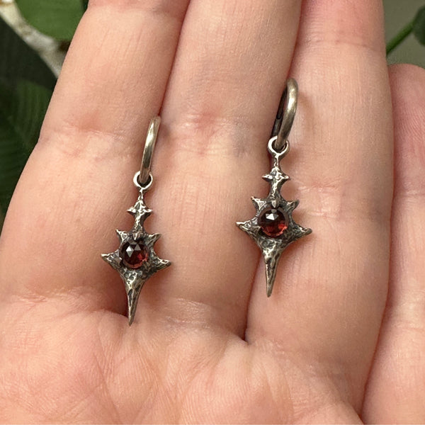 Eldritch Hoop Earrings - Garnet - Ready to Ship