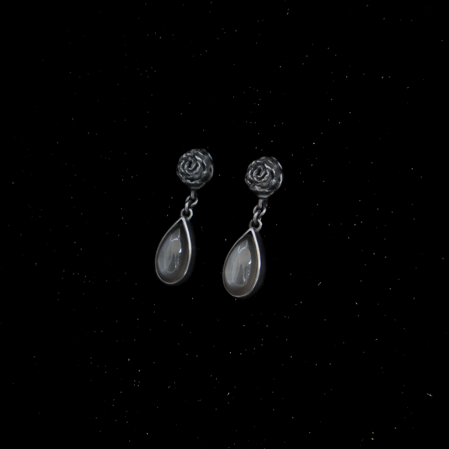 Anjelica Earrings - Grey Moonstone - Ready to Ship