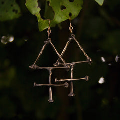 Discontinued - The Alchemist Earrings: Sulphur - Bronze