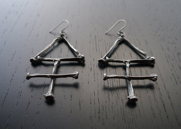 Discontinued - The Alchemist Earrings: Sulphur - Bronze