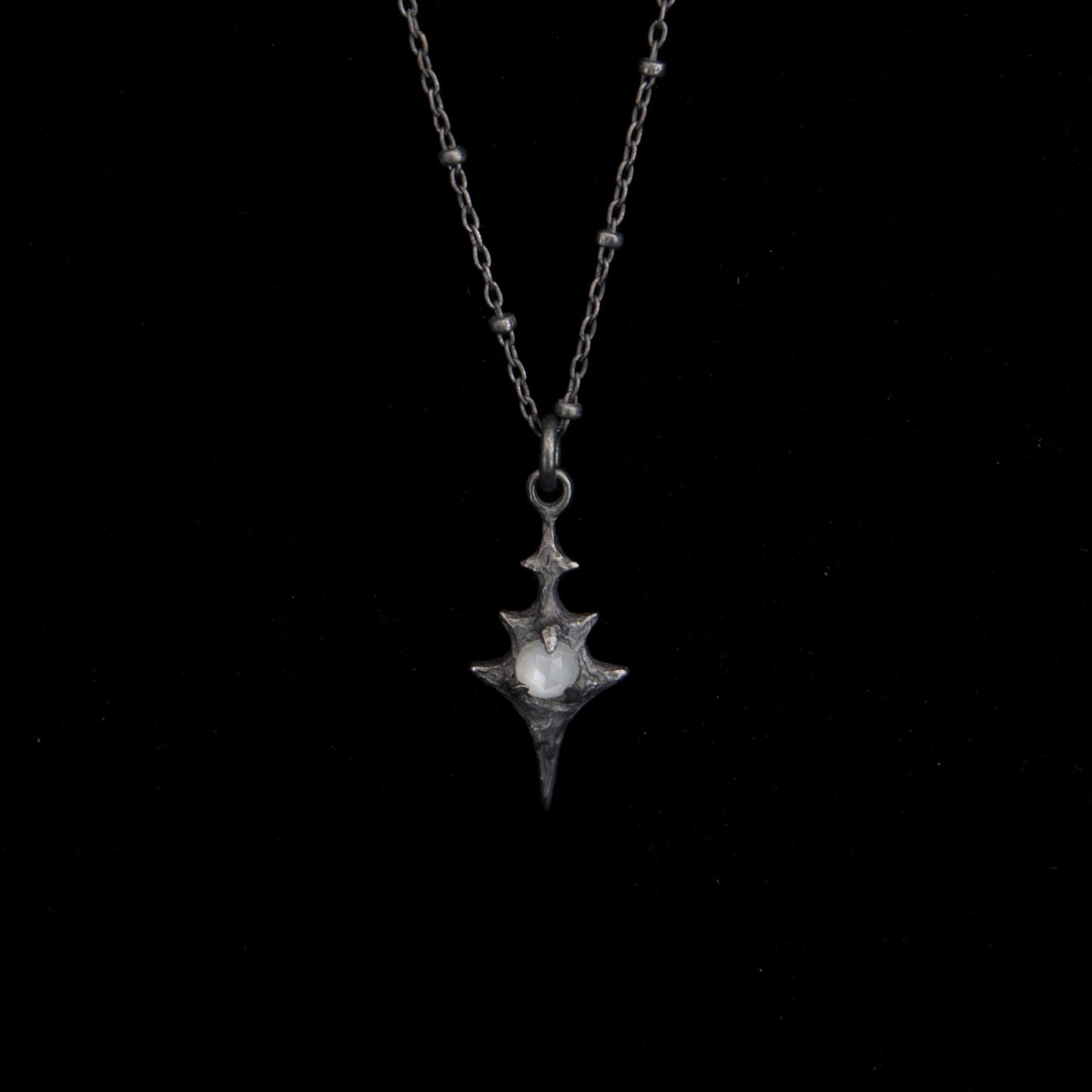 Eldritch Pendant - White Moonstone - 20 inches- Ready to Ship