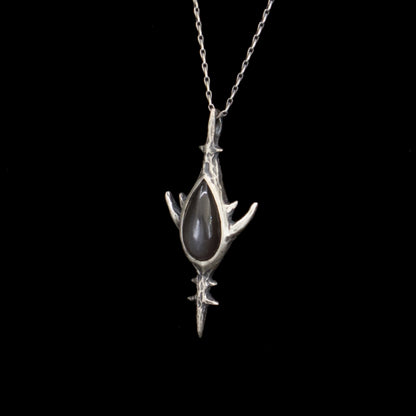 Dagon Pendant - Grey Moonstone - 20 inches - Ready To Ship