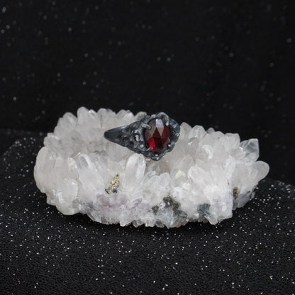 Sea Witch Ring - Rhodolite Garnet - size 6 - Ready to Ship