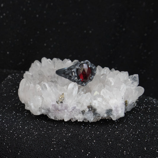 Sea Witch Ring - Rhodolite Garnet - size 6 - Ready to Ship