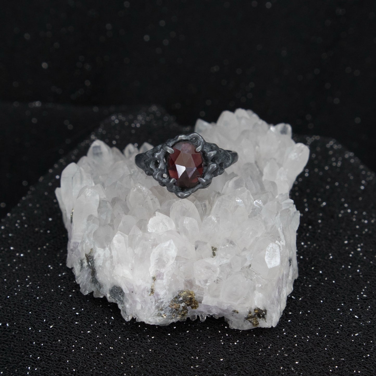 Sea Witch Ring - Rhodolite Garnet - size 6 - Ready to Ship