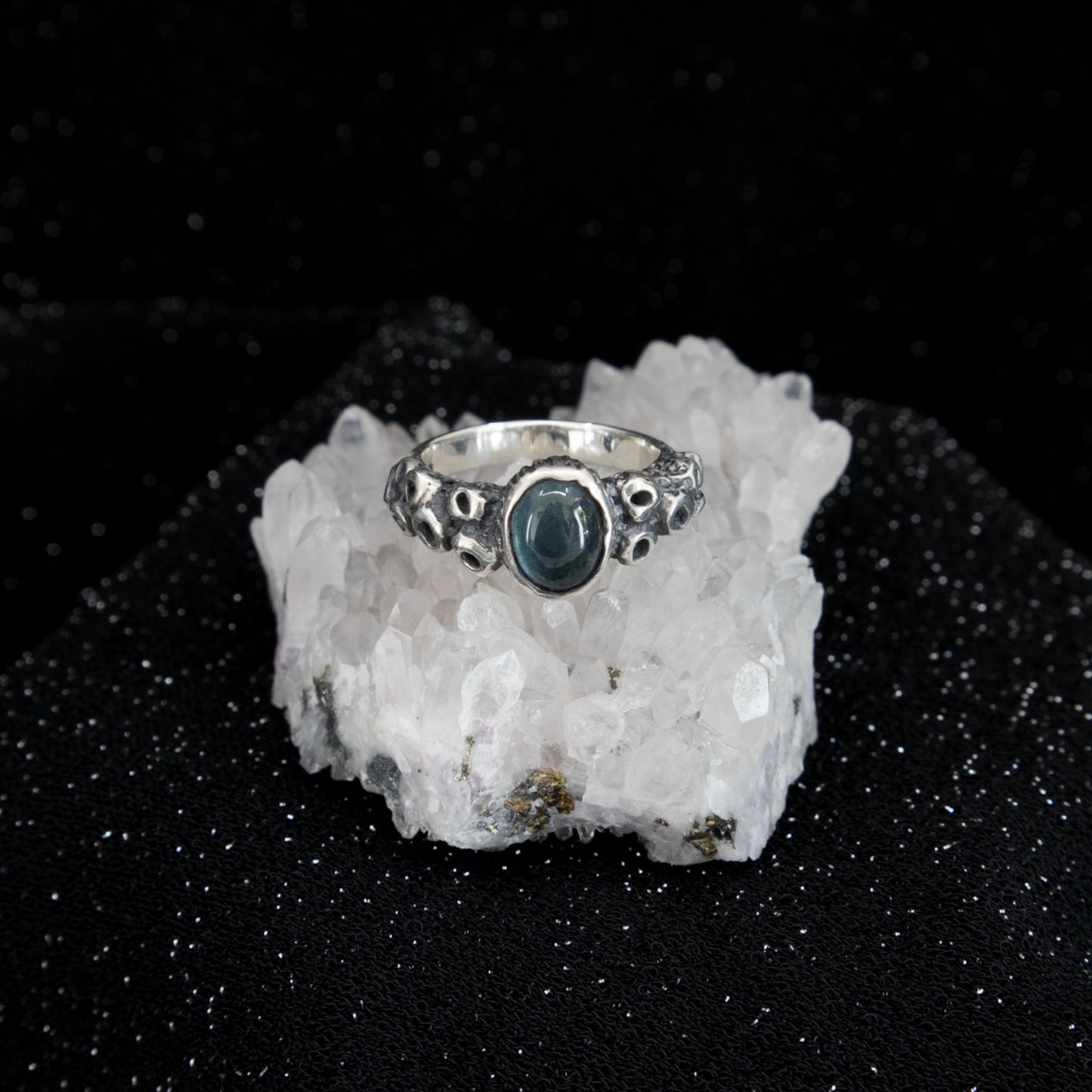 Atlantis Ring - Size 6.5 - Moss Aquamarine - Ready to Send