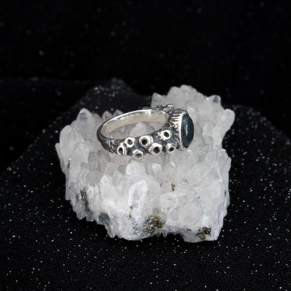 Atlantis Ring - Size 6.5 - Moss Aquamarine - Ready to Send