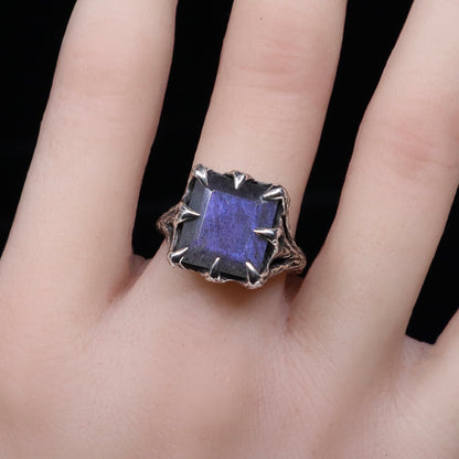 The Dark Embrace Ring (Labradorite and Purple Labradorite version)