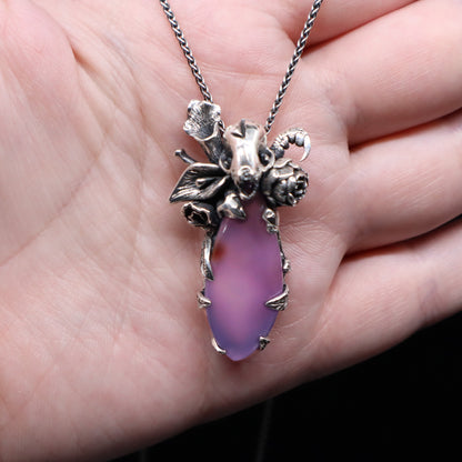 Secret Garden Pendant - Eihwaz - OOAK - Purple Chalcedony