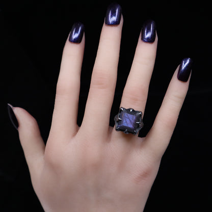 The Dark Embrace Ring (Labradorite and Purple Labradorite version)