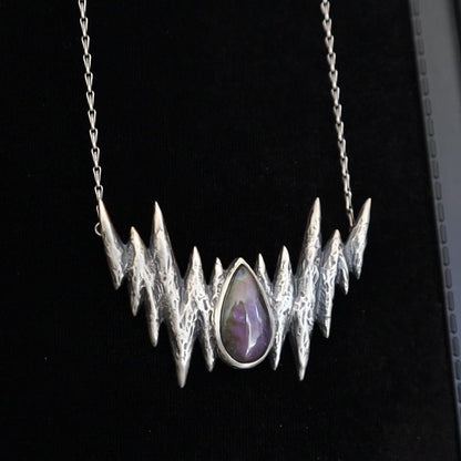 Nosferatu Necklace - Purple Labradorite 16-20 inches - Ready To Ship