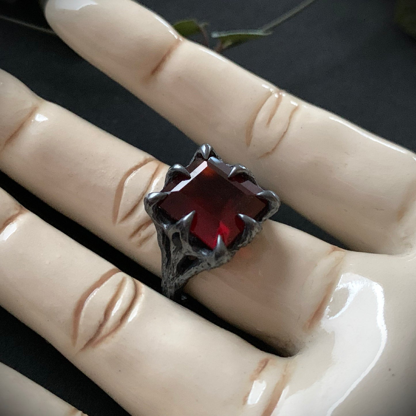 The Dark Embrace Ring - (Garnet and Onyx versions)