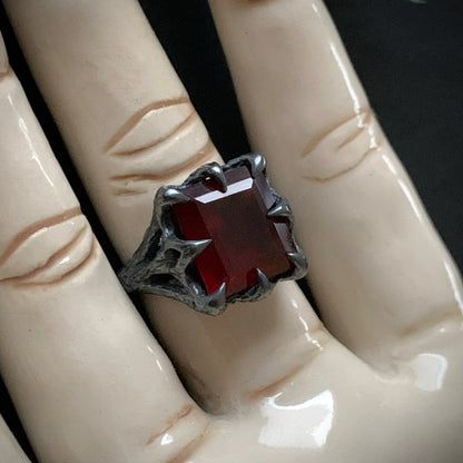 The Dark Embrace Ring - (Garnet and Onyx versions)