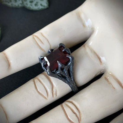 The Dark Embrace Ring - (Garnet and Onyx versions)