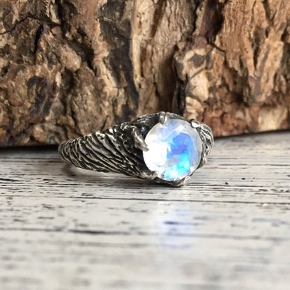 Forest Nymph Ring - (Moonstone, Labradorite, Moss Aquamarine and Black CZ versions)