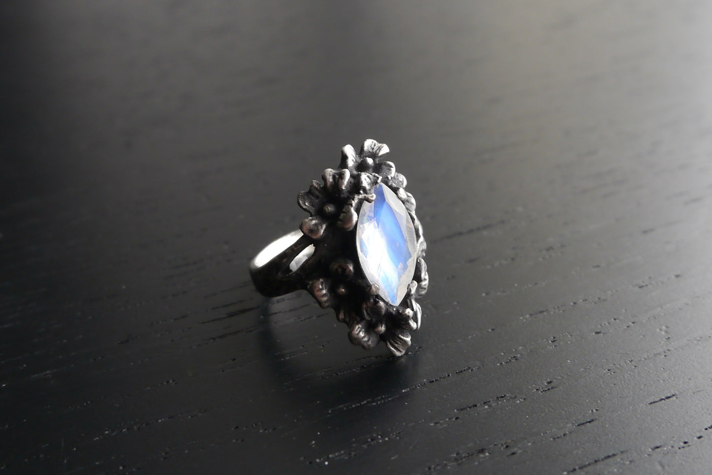 Nightshade Ring (Garnet, Rainbow Moonstone and Grey Moonstone versions)