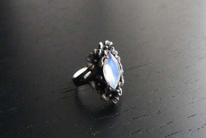 Nightshade Ring (Garnet, Rainbow Moonstone and Grey Moonstone versions)